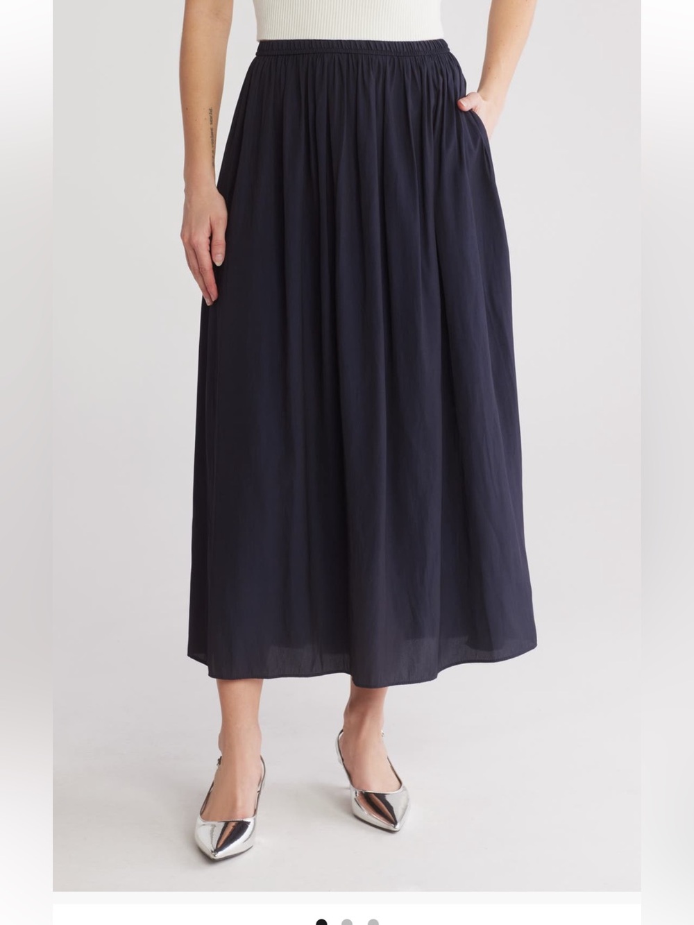 T Tahari Everyday pull on skirt, deep navy, M